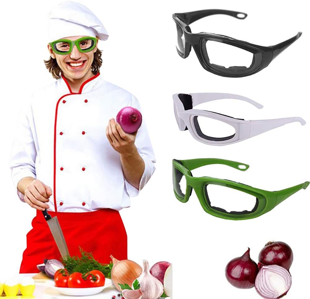 eroute66 Tears Free Onion Goggles Glasses Built In Sponge Kitchen Slicing Eye Protect Black