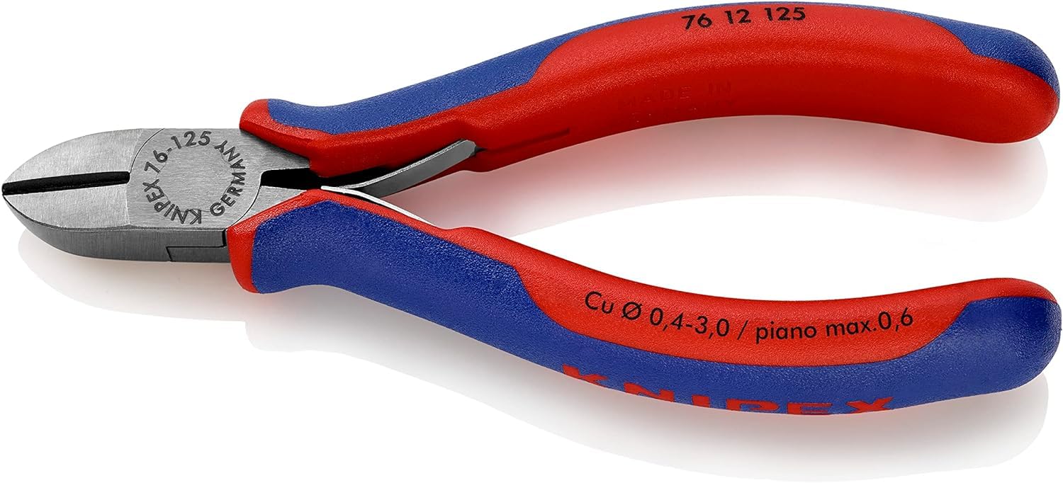 KNIPEX Diagonal Cutter for Electromechanics with Multi-Component Handles 125 mm, 76 12 125