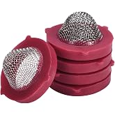 uxcell Stainless Steel Filter Hose Washers, 12 Pieces Hose Washers with Screen for 3/4 Inch Garden Hose Connector, Red