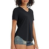 baleaf Women's Short Sleeve Shirts UPF 50+ Sun Shirt V Neck UV Workout Moisture Wicking Quick Dry T-Shirts