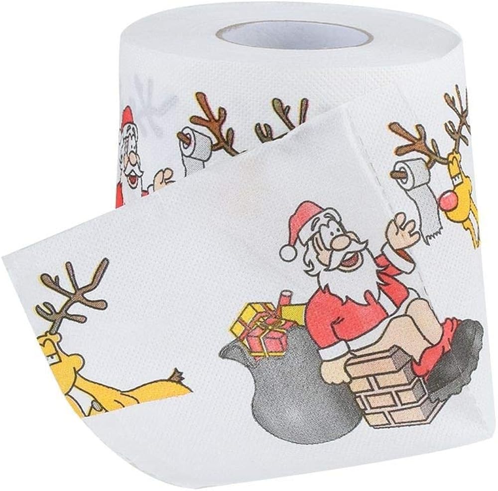Shimigy_Home Santa Claus Bath Toilet Roll Paper Christmas Supplies Xmas Decor Tissue Roll