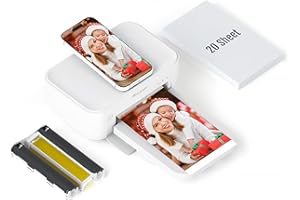 HPRT 4x6 Photo Printer, +20 Sheets&1 Ribbon, Picture Printer for iPhone, Android, Portable Dye-Sublimation, AR Video Printing