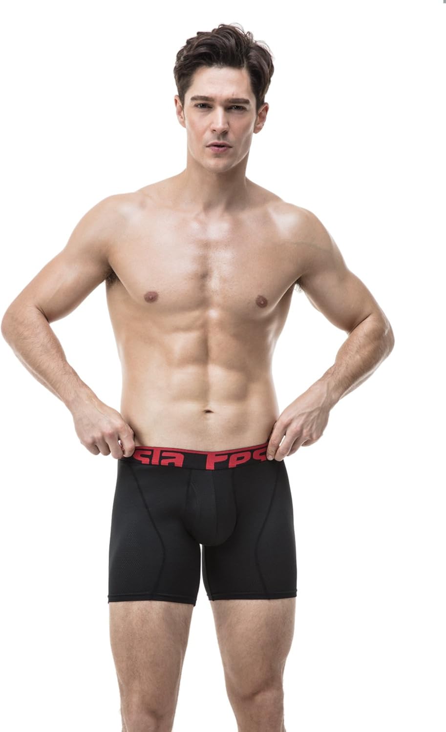 TSLA Men's (Pack of 2, 3) Relaxed Stretch 9 inches Cool Dry Brief Mesh Underwear Trunk: Clothing