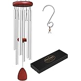 Large Aluminium Wind Chimes Outside, Soothing Melodic Memorial Sympathy Wind Chime, Suitable Outdoor Garden Decor, Gift for Mom Women Neighbors (Silver Wind Chimes-36)