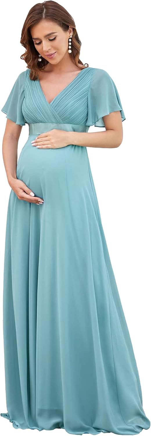 Vestito Donna Ever-Pretty In Pizzo E Chiffon - Scollo V, Mezze Maniche Per Cerimonie