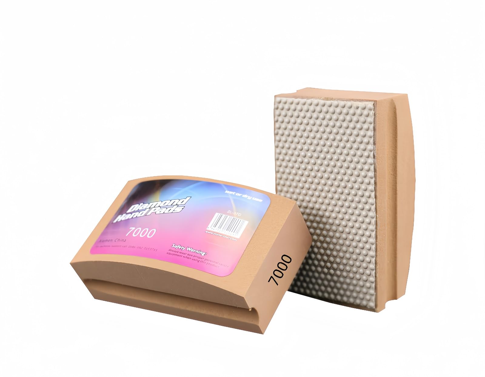 Boxonly Diamond Sanding Hand Pad Blocks 7000 Grits Arc Shape Back Hand-Held Block for Grinding,Polishing,Sharp Edges