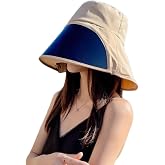WUODHTW Sun Hats for Women Sun Goggles UV Protection Wide Brim with Neck Flap Visor Beach Hat Oudtoor Hiking Bucket Hats