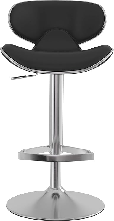 Costantino Swallow Brushed Steel Bar Stool Black Amazon Co Uk