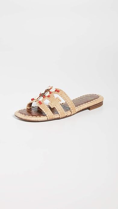 sam edelman ribbed raffia slide sandals
