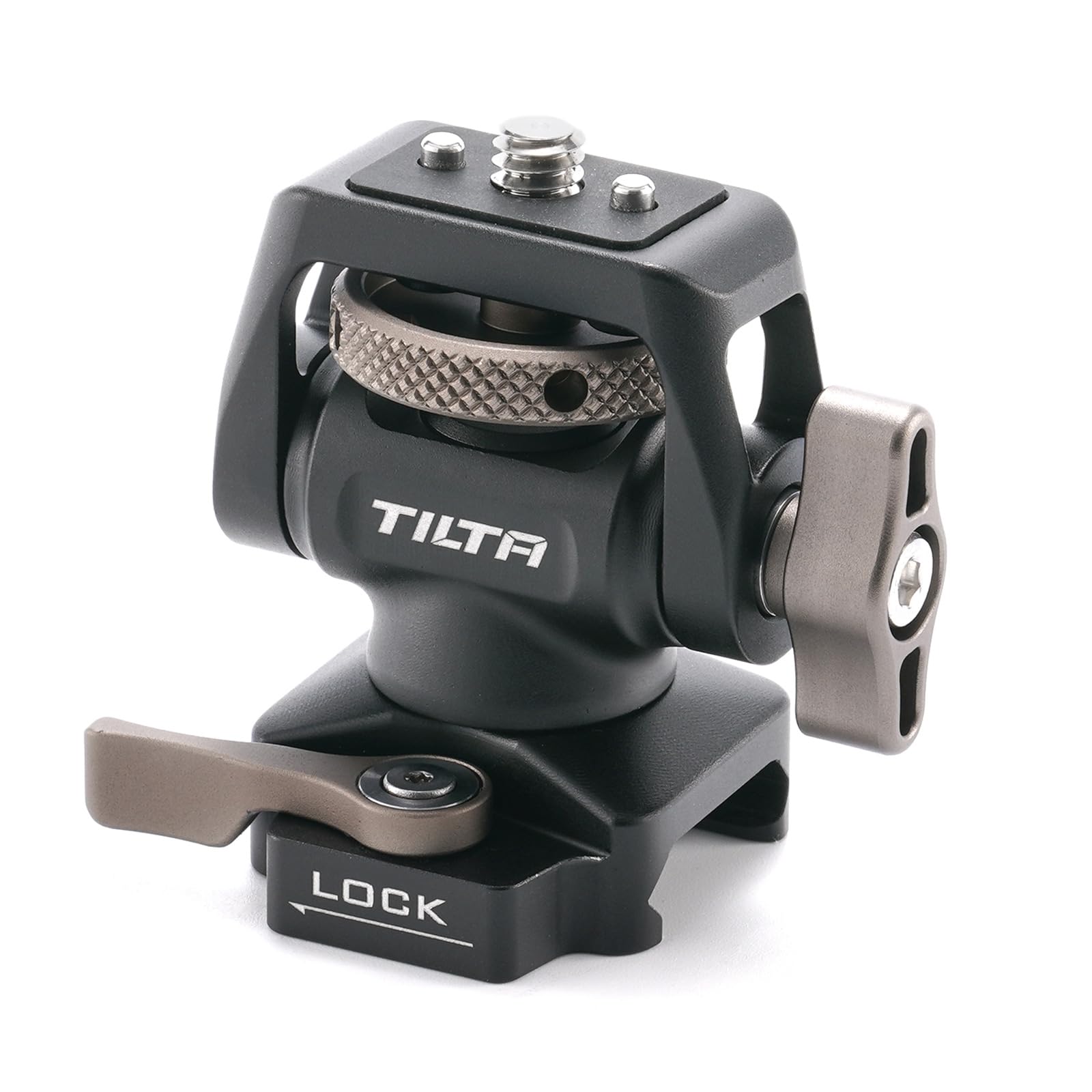 TILTA Camera Monitor Mounting Bracket with 1/4"-20 with NATO Clamp, 360° Swivel and 175° Tilt Adjustable Monitor Holder, Max Payload 2kg TA-AMB5-B