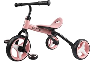 YGJT 4 in 1 Tricycle for Toddlers Age 2-5, Folding Kids Trike Tricycles Toddler Bike with Adjustable Seat and Removable Pedal, Baby Balance Bike Ride-on Toys Gift for Baby Boys Girls Birthday