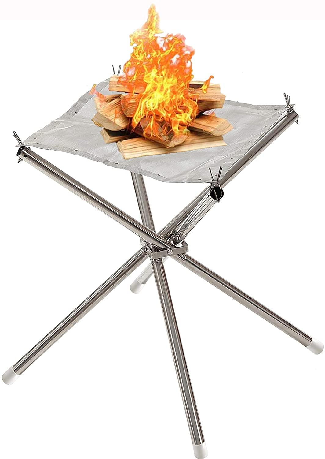 Sisliya Portable Outdoor Fire Pit Collapsing Steel Mesh Fireplace