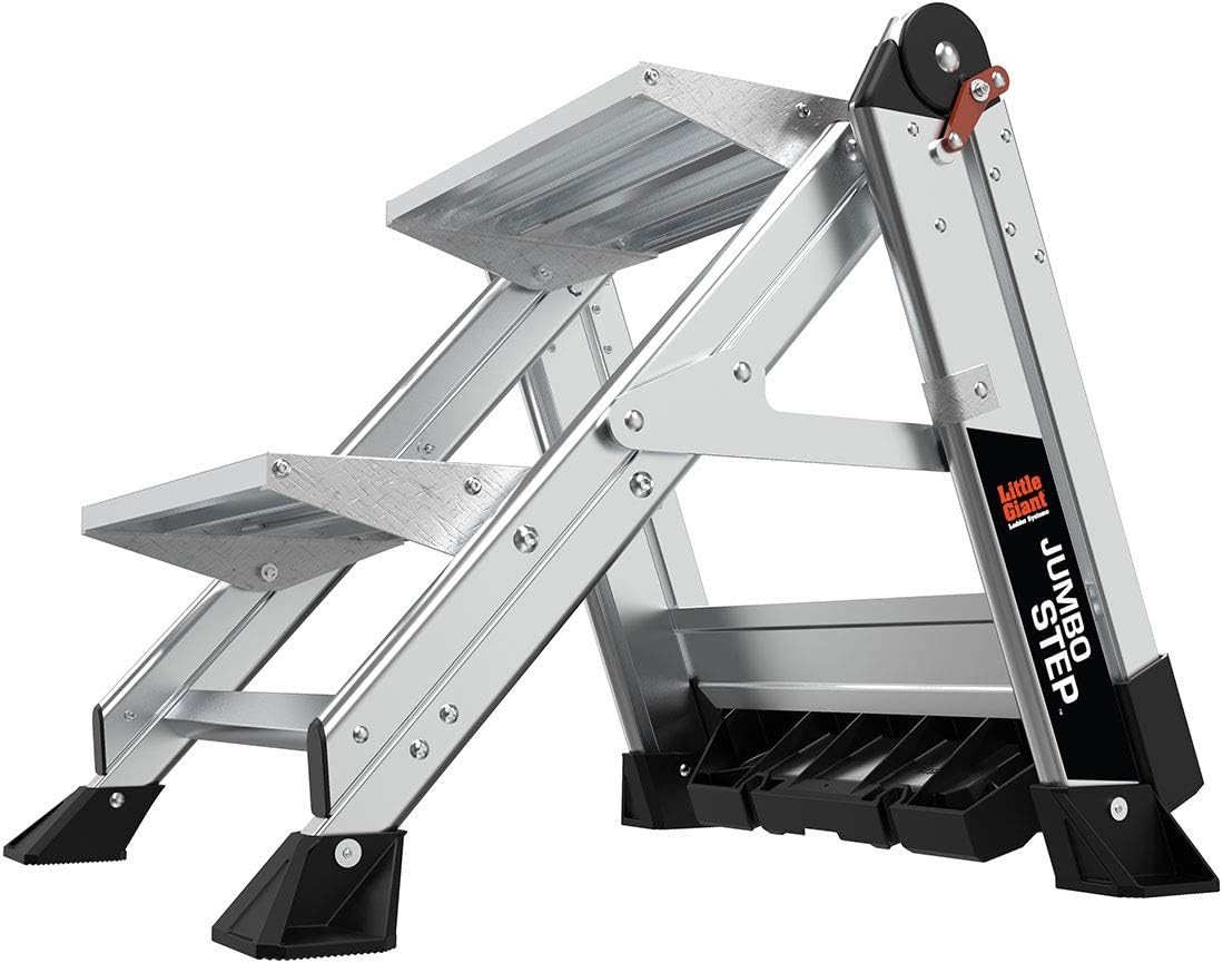 Little Giant Ladders, Jumbo Step, 2-Step, 2 foot, Step Stool, Aluminum, Type 1AA, 375 lbs weight rating, (11902) - - 