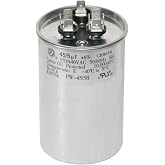 PowerWell 45+5 MFD 45/5 uf 370 or 440 Volt Dual Run Round Capacitor PW-45/5/R for Condenser Straight Cool or Heat Pump Air Conditioner - Guaranteed to Last 5 Years