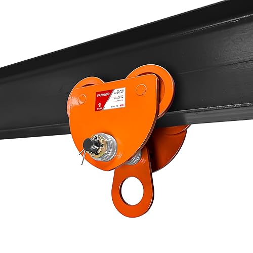 2200LBS Beam Trolley, 1 Ton Capacity 4 Wheels Push Manual Trolley, I