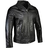 Boston Harbour 2.0 Men's Black New Zealand Lamb Leather Fashion Car Coat Jacket SFM1898