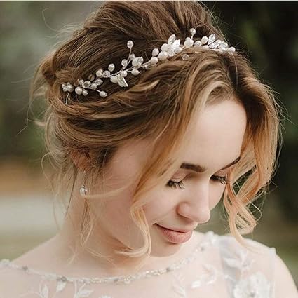 Crystal Bridal Hair Vine Long Baby Breath Hair Piece Wedding Headpiece Bohemian Halo Pearl Silver Ornament Wedding Accessory Pearl Headband Accessories Hair Accessories Ugaurbanag Com