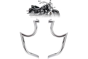 Kinglemc Engine Guard Highway Freeway Crash Bar for Yamaha Vstar Xvs 1100 Classic Custom Silverado (Mustache Silver)