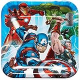 Amscan 551733 American Greetings Avengers Epic Paper Dinner Square Plate, 8-Count