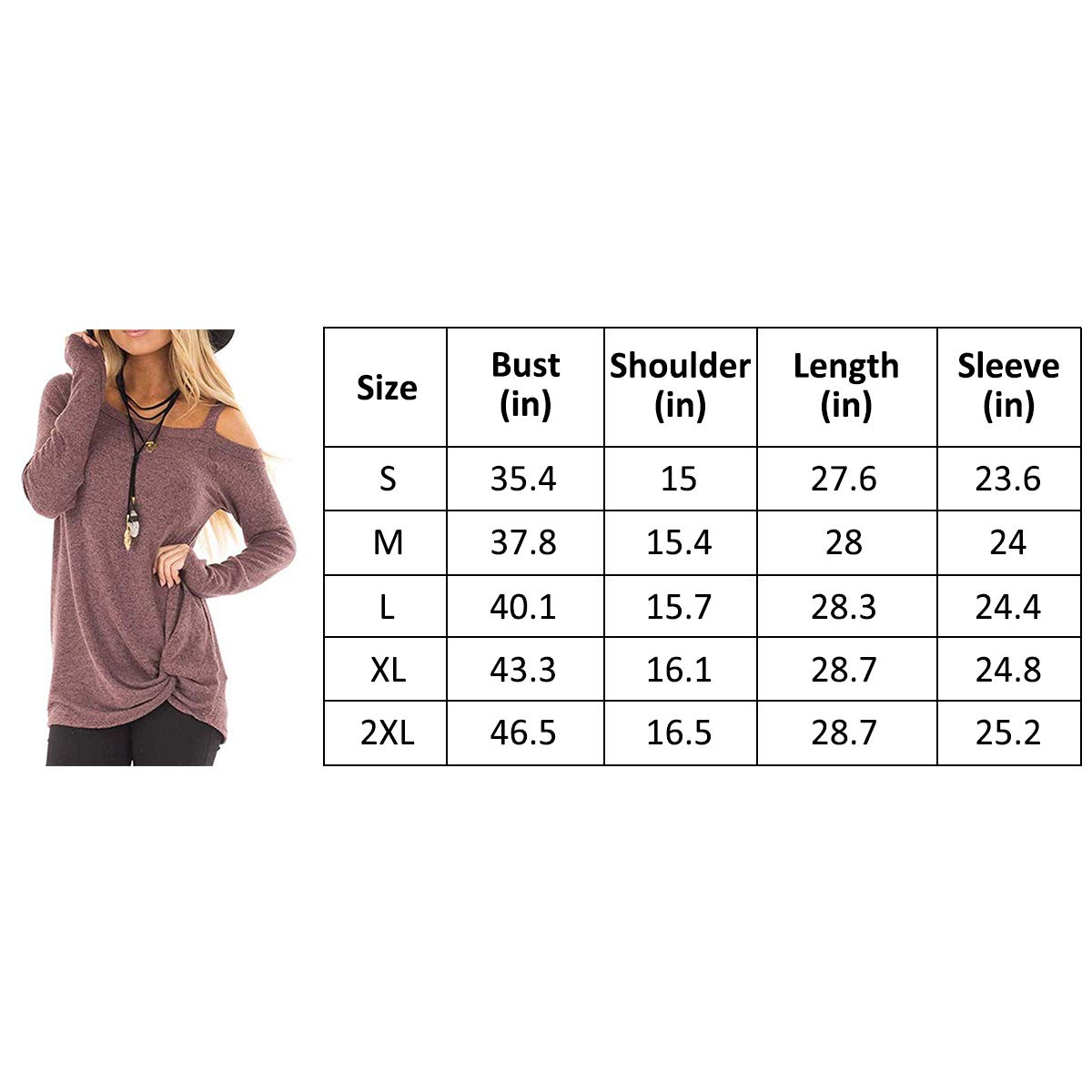 BABEIYXM Women\'s Soild One Shoulder Long/Short Sleeve Tops Tee with Knot Front Shirts Blouses Cold Shoulder,Wine,M