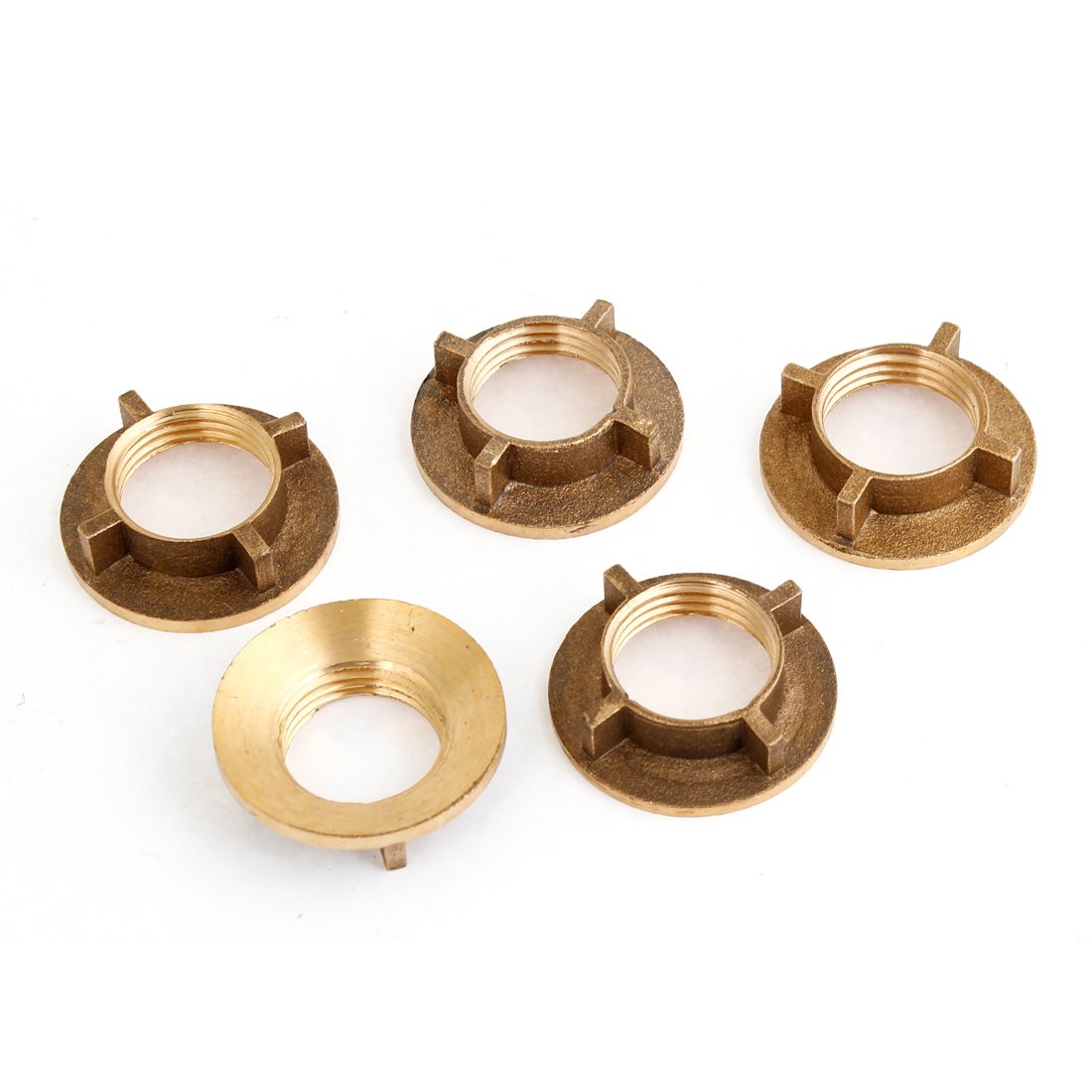 Sourcingmap a13073100ux0092 Gold Tone Brass 1/2"PT Threaded Household Water Tap Faucet Nuts Brass (Pack of 5)