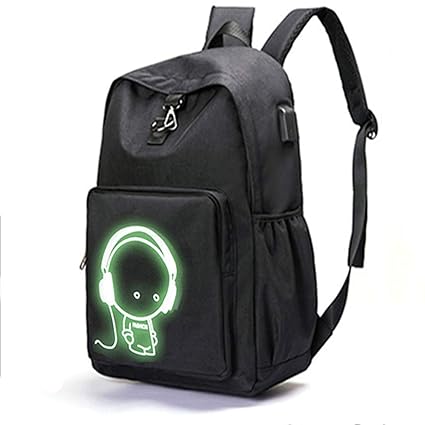 TYPIFY? Waterproof 13Laptop Backpack with inbuilt USB Charging Port and Headphone Jack/Stylish Luminous Character College Office Travel Casual Bag for Student, Men and Women/Camera and Mobile Bag