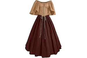 ATOYSOY Renaissance Faire Dress Women Fairy Pirate Viking Dress Elf Victorian Dresses Cosplay Ball Gown Medieval Time Clothing