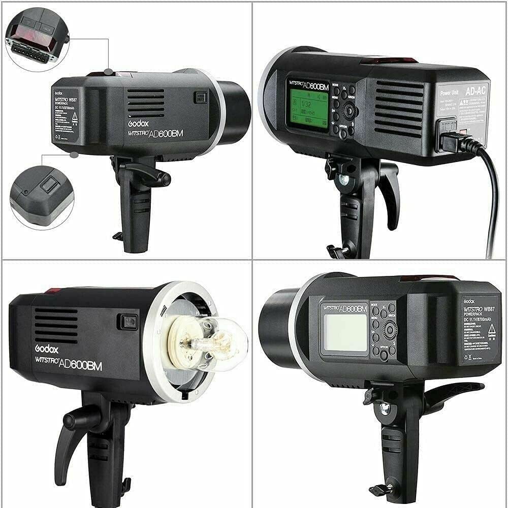GODOX AD600BM Bowens Mount 600Ws GN87 HSS Outdoor Flash Strobe Light with 2.4G Wireless X System, 8700mAh Battery, w/Godox CB-09 Carrying Bag and PB-600 Portable Flash Bag
