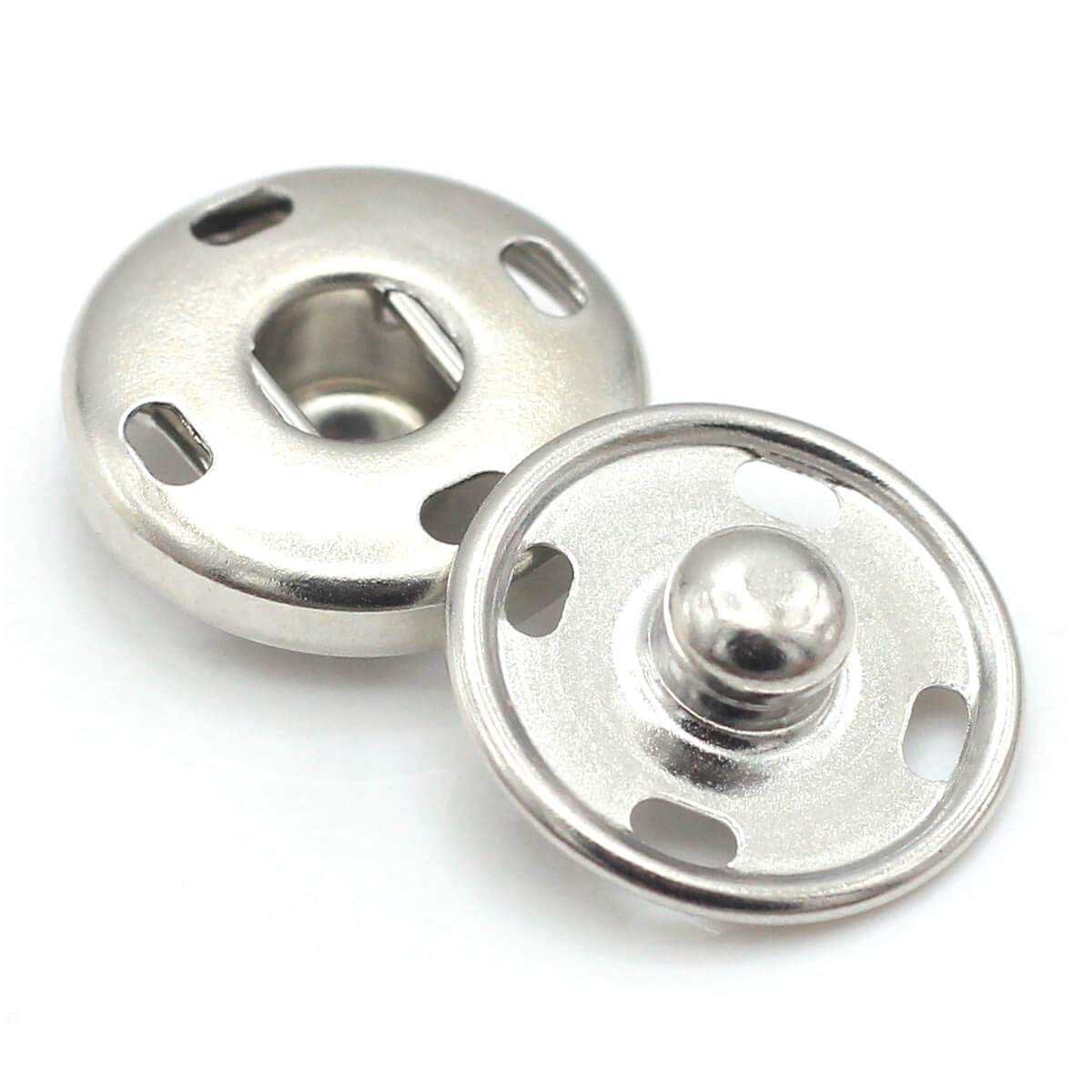 30 Sets Metal Snap Buttons Brass Sew On Snap Fasteners (15mm)