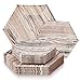 PARTY DISPOSABLE 36 PC DINNERWARE SET | 18 Dinner Plates | 18 Salad or Dessert Plates | Heavy Duty Paper Plates | Hexagon Wood Design | for Upscale Wedding and Dining (Wood Collection – White/Rose)