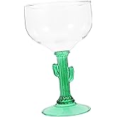 ABOOFAN Lovely Cactus Designed Goblet Margarita Glasses Creative Drinking Cup for Wedding Anniversary Birthday and Housewarming