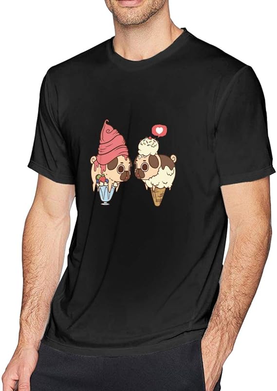 Amazon Co Jp パグ アイスクリーム Tシャツ メンズ 半袖 カットソー プレゼント ゆったり 綿100 おしゃれ Tシャツ おもしろ 薄手 カジュアル 吸水 服 ファッション小物