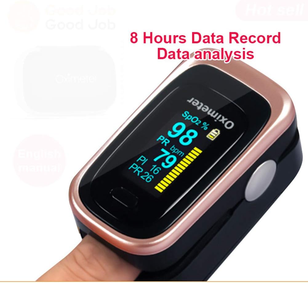 QHAI Pulse Oximeter, Finger Pulse Fingertip Oled Oximeter SPO2 PR Portable Finger Pulse Oximeter Blood Oxygen Heart Rate Saturation Meter,Black