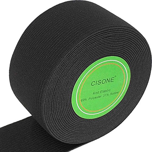 Knit Elastic 1.5 Inch Wide Black Heavy Stretch High Elasticity Knit Elastic Band 5 Yards