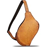 IVTG Genuine Leather Sling Bag for Women Vintage Real Leather Sling Backpack Fashion Shoulder Crossbody Bags Chest Bags