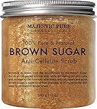 Majestic Pure Brown Sugar Scrub, Natural Exfoliator and Powerful Body and Facial Scrub for Anti Cellulite Treatment, Stretch Marks, Acne, and Varicose Veins - 12 oz
