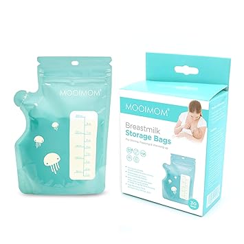 MOOIMOM Bolsas de almacenamiento de leche materna con forma de ...