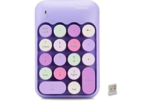 Ouleevii Wireless Number Keypad 18 Keys, 2.4G Portable Cute Numeric Keyboard with USB Receiver for Laptop, Notebook,PC,Comput