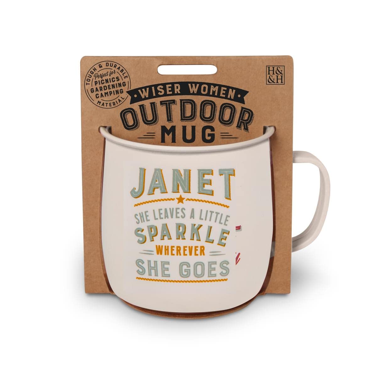 History & Heraldry Personalised Outdoor Mug (Janet)