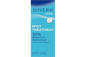 Differin Acne Spot Treatment with 10% Benzoyl Peroxide, Maximum Strength OTC Acne Treatment, Fast Acting Spot Treatment for Face, 1 oz