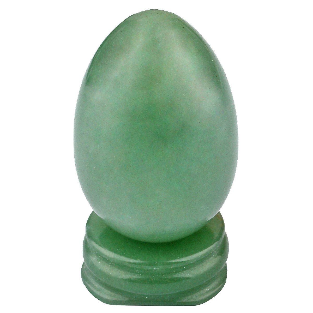 Nupuyai Crystal Egg with Stand for Home Decoration,Carved Polished Stone for Reiki Chakra Healing Green Aventuine