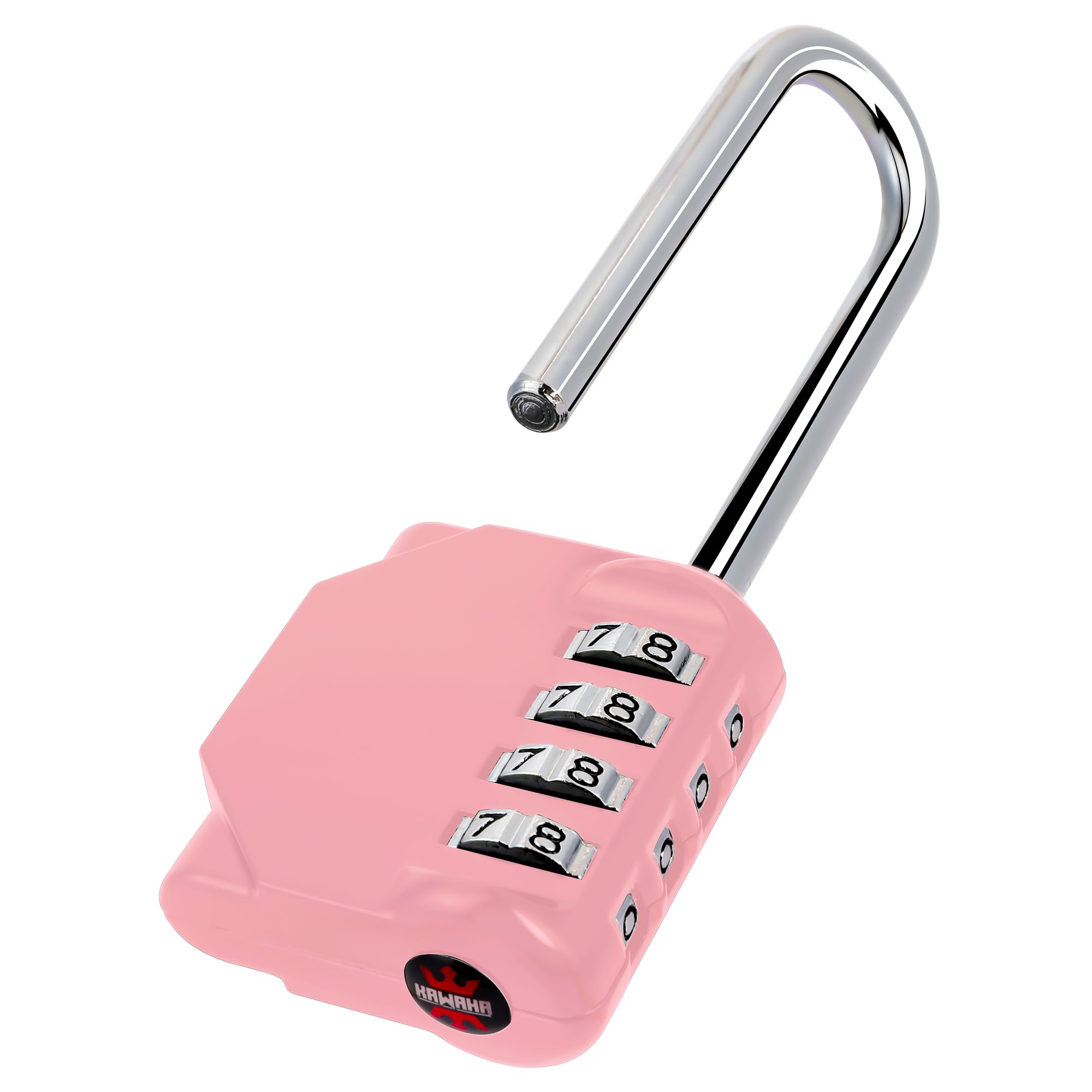 KAWAHA CL21RQ Long Shackle Combination Lock 2.6" 4 Digit Combination Lock Your Own Combination for Gym, Locker, School, Gates, Doors, Toolbox, Hasps and Storage