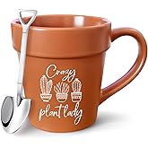 AKAQCHANG Fun Coffee Mug Gardening Gifts for Women,Plant Lover Novelty Mug with Metallic Shovel Ornament Spoon,Crazy Plant Lady Lover Gifts Mother's Day,Birthday,Christmas for Women Men