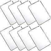 8 Pcs Baking Sheet Pan Set Cookie Sheet Small Toaster Oven Pans Stainless Steel Tray Barbecue Grill Pan Rectangle Trays Oven, Non-stick, Easy Clean,Dishwasher Safe