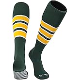 PEAR SOX Striped OTC Baseball, Softball, Football Socks (C) Black, Orange, Royal