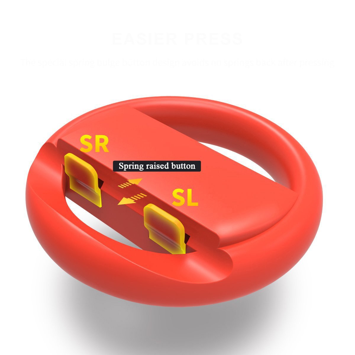 Steering Wheel for Nintendo Switch Joy-Con Handle, Y&R Direct, Red and Blue, 2 Pack