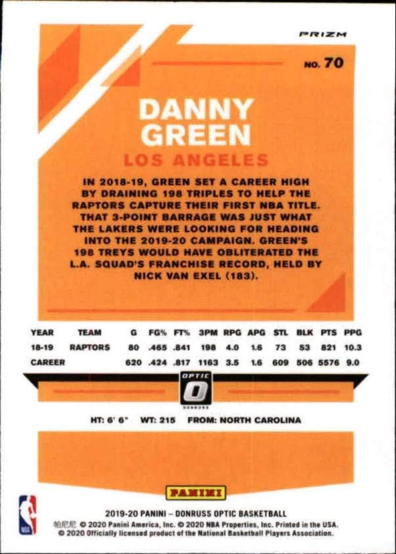 Amazon Com 2019 20 Donruss Optic Purple Shock 70 Danny Green Los Angeles Lakers Nba Basketball Trading Card Collectibles Fine Art