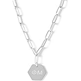 Sorority Shop Phi Mu Necklace- Silver Plated Paperclip Necklace, Long-Lasting Phi Mu Gifts for Women