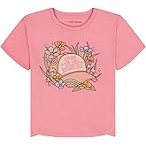 Lucky Brand Girl's Short Sleeve Graphic T-Shirt, Tagless Cotton Tee with Fun Designs