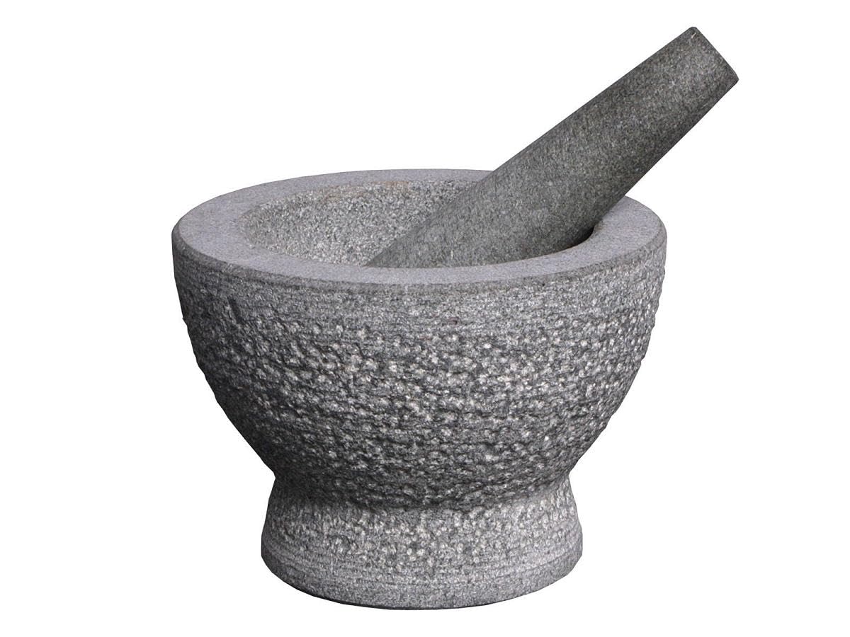 quantio Granite Mortar and Pestle XL – 14.5 x 11 cm (Ø x H) – Crusher – Spice Mill